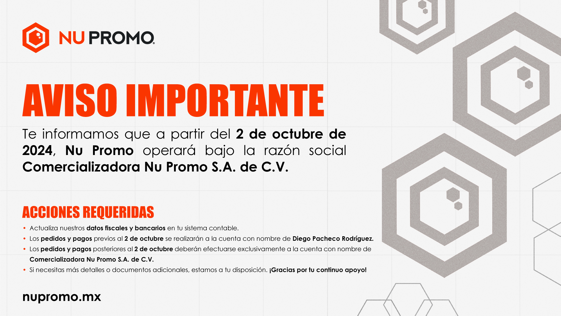 AVISO IMPORTANTE