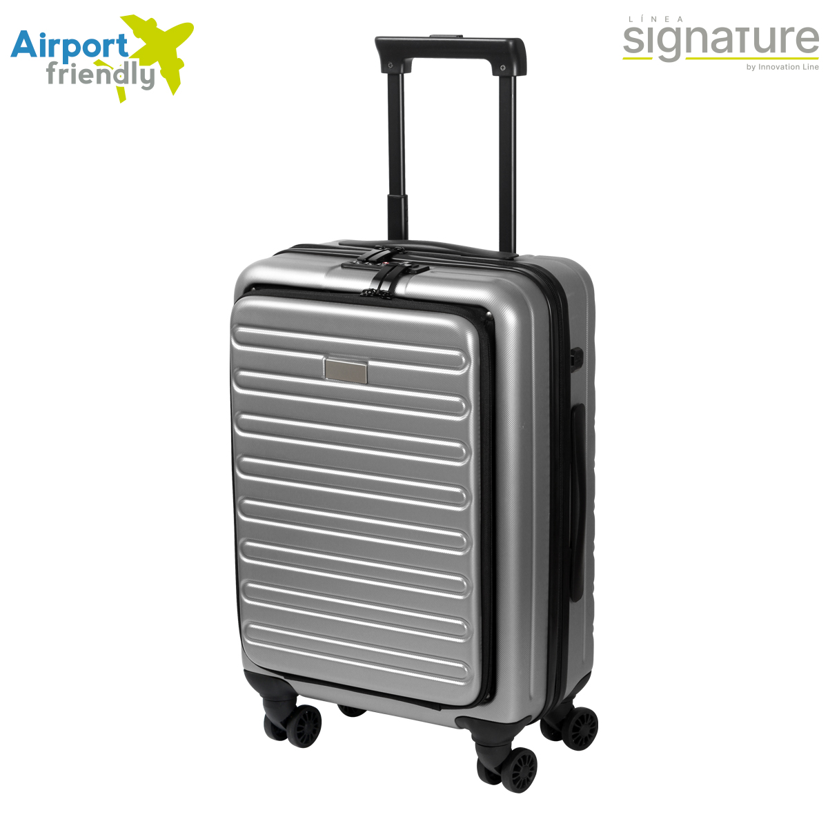 Maleta promocional gris tipo carry on ideal para v