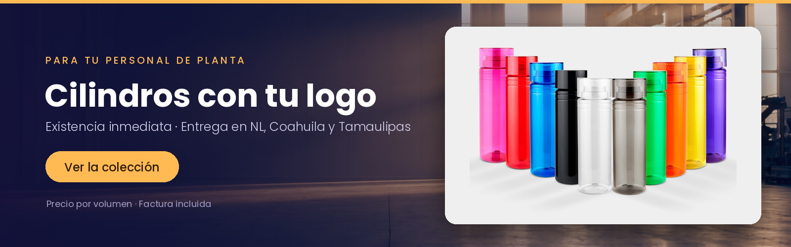Cilindros personalizados con logo para el personal de planta — Solutex Monterrey