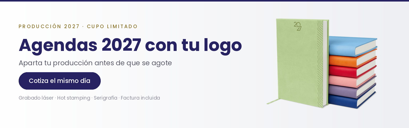Agendas 2027 personalizadas con logo de empresa