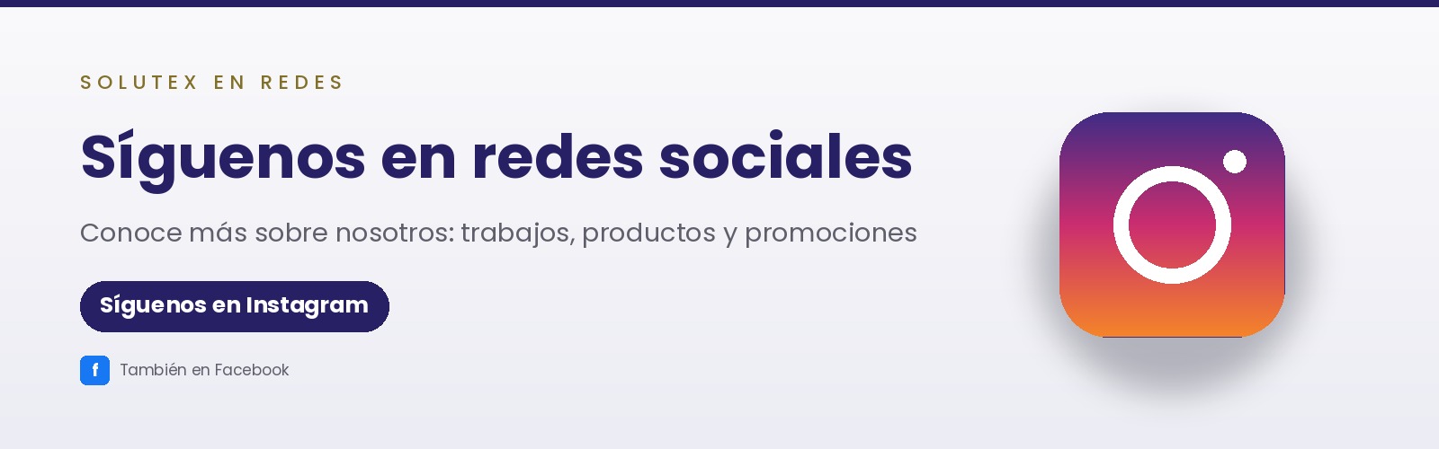 Síguenos en Instagram — Solutex